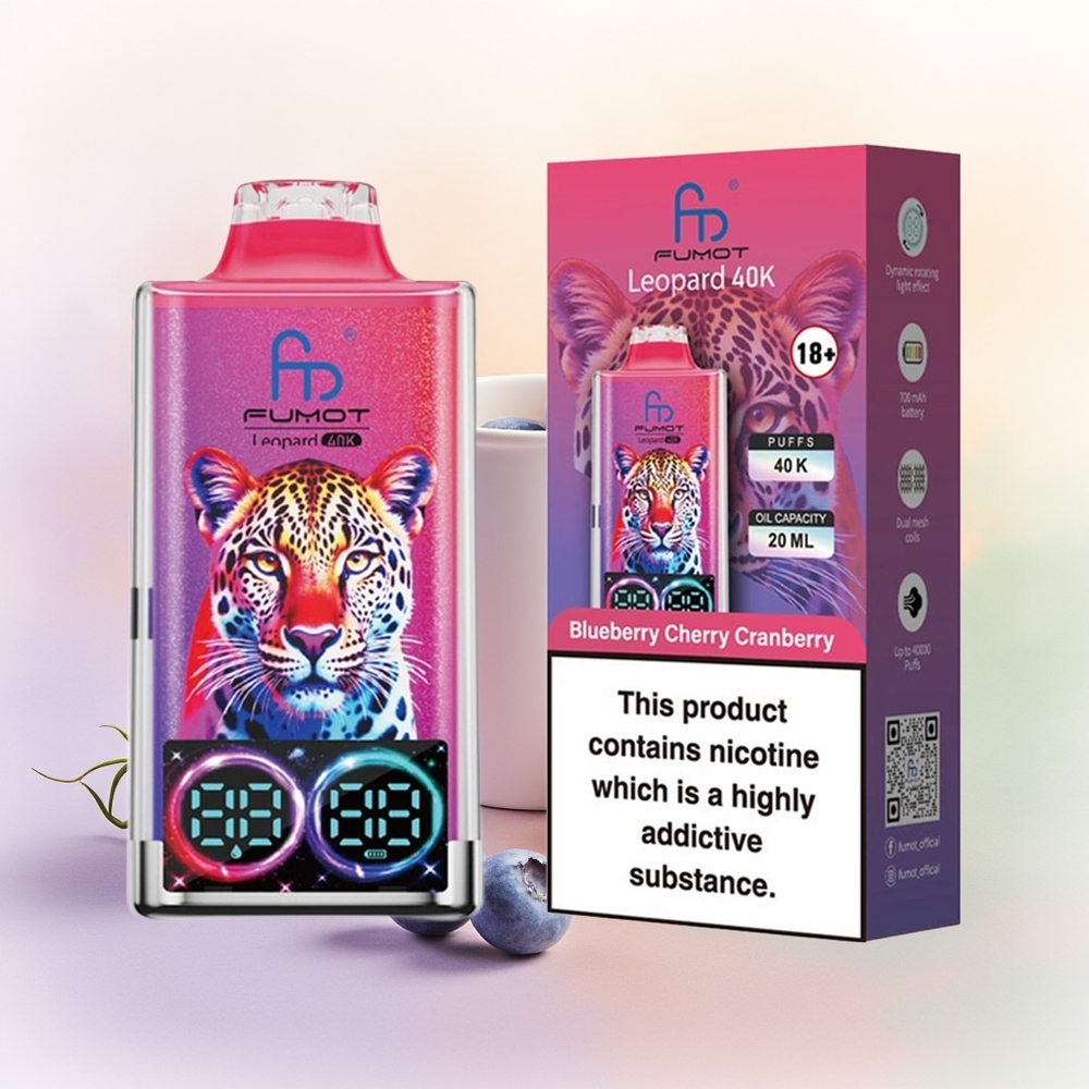 Fumot Leopard 40K توت أزرق كرز توت بري 5 نيكوتين