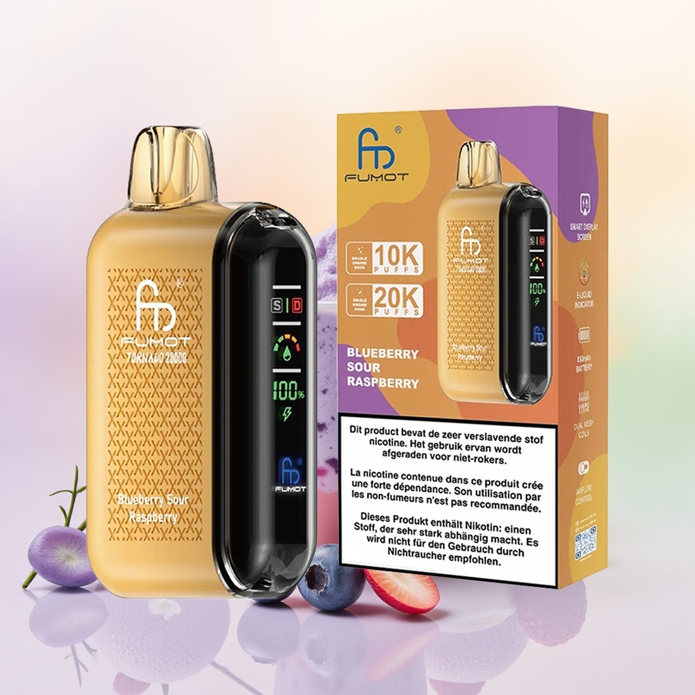 Fumot Tornado 20000 التوت البري الحامض توت العليق مع ملف مزدوج