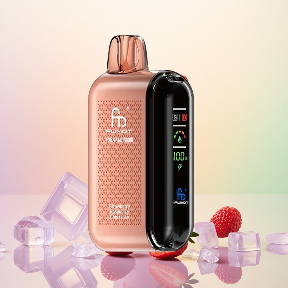 Fumot Tornado 20000 فراولة توت أحمر كرز جليد مع بطارية قابلة لإعادة الشحن