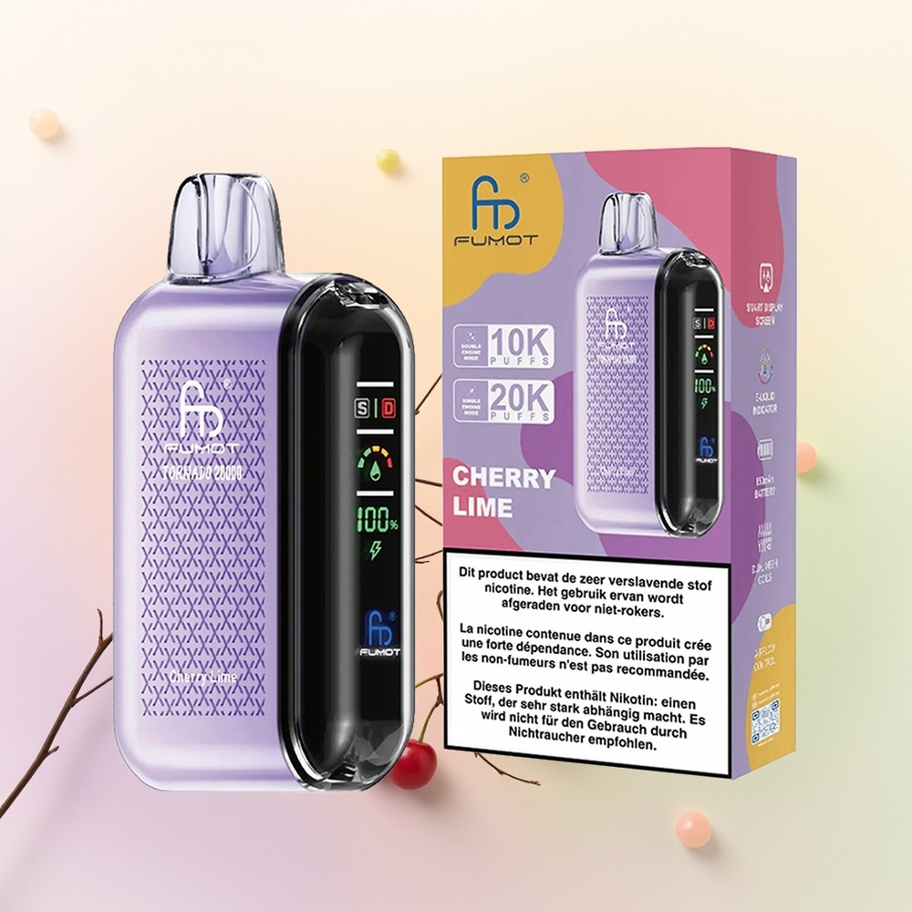 Fumot Tornado 20000 كرز ليمون مع شاشة ذكية