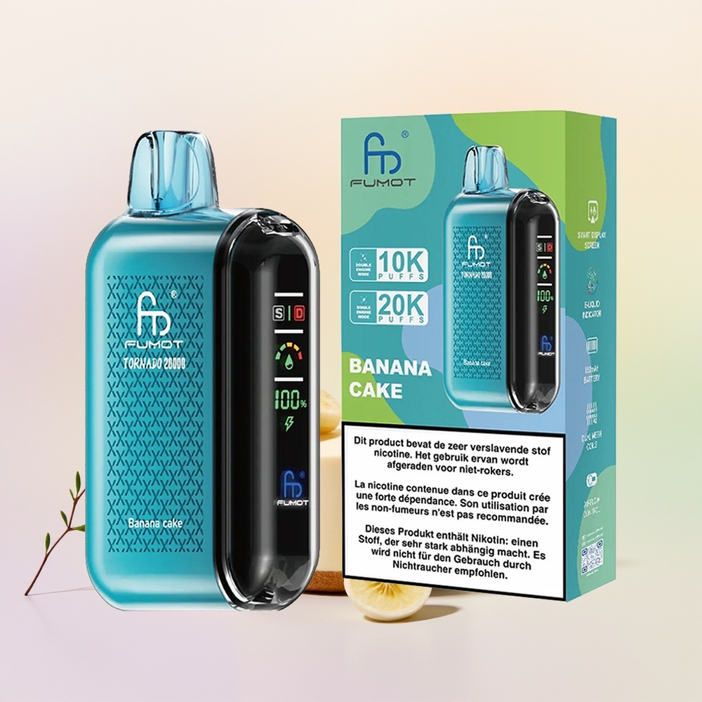 Fumot Tornado 20000 كعكة الموز مع ملف مزدوج