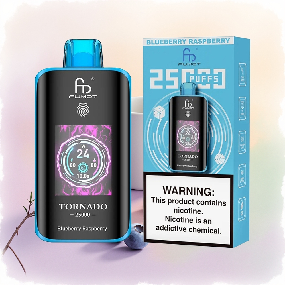 Fumot Tornado 25000 التوت البري والتوت الأحمر بشاشة عالية الدقة