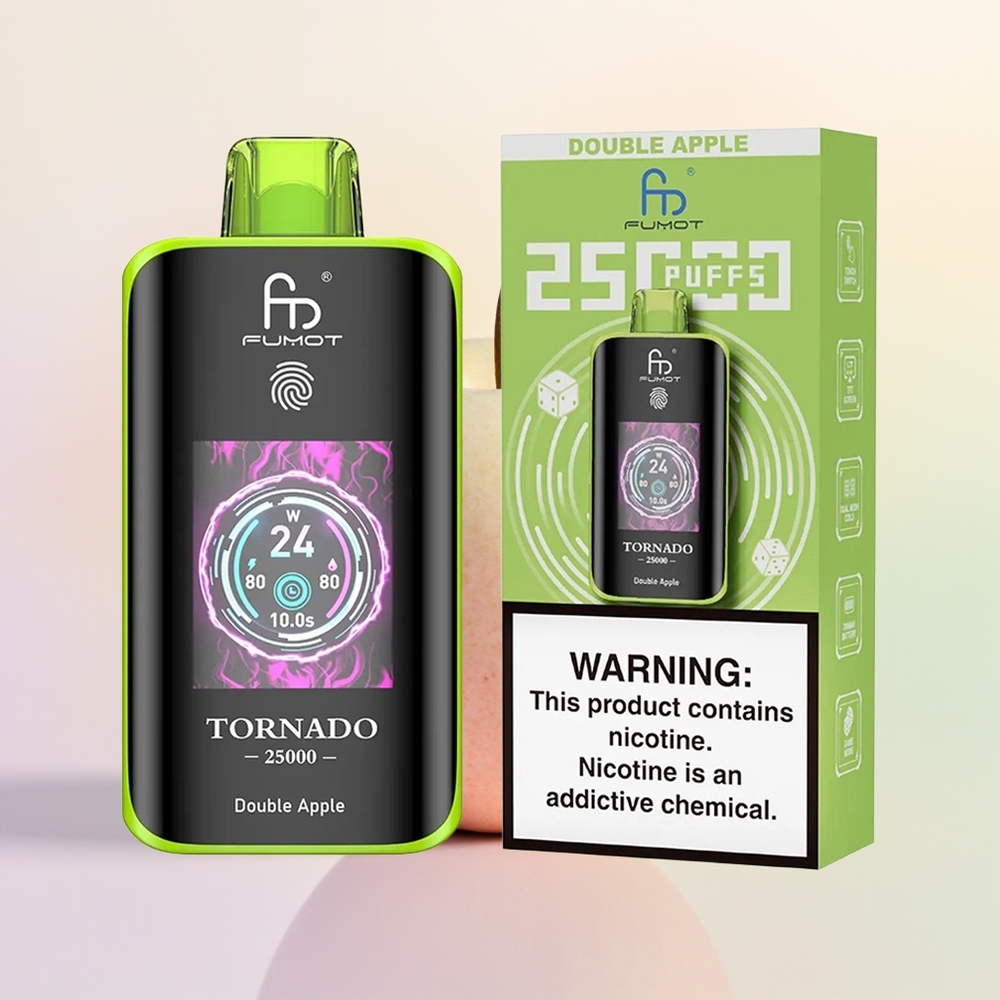 Fumot Tornado 25000 تفاحة مزدوجة مع شاشة عالية الدقة