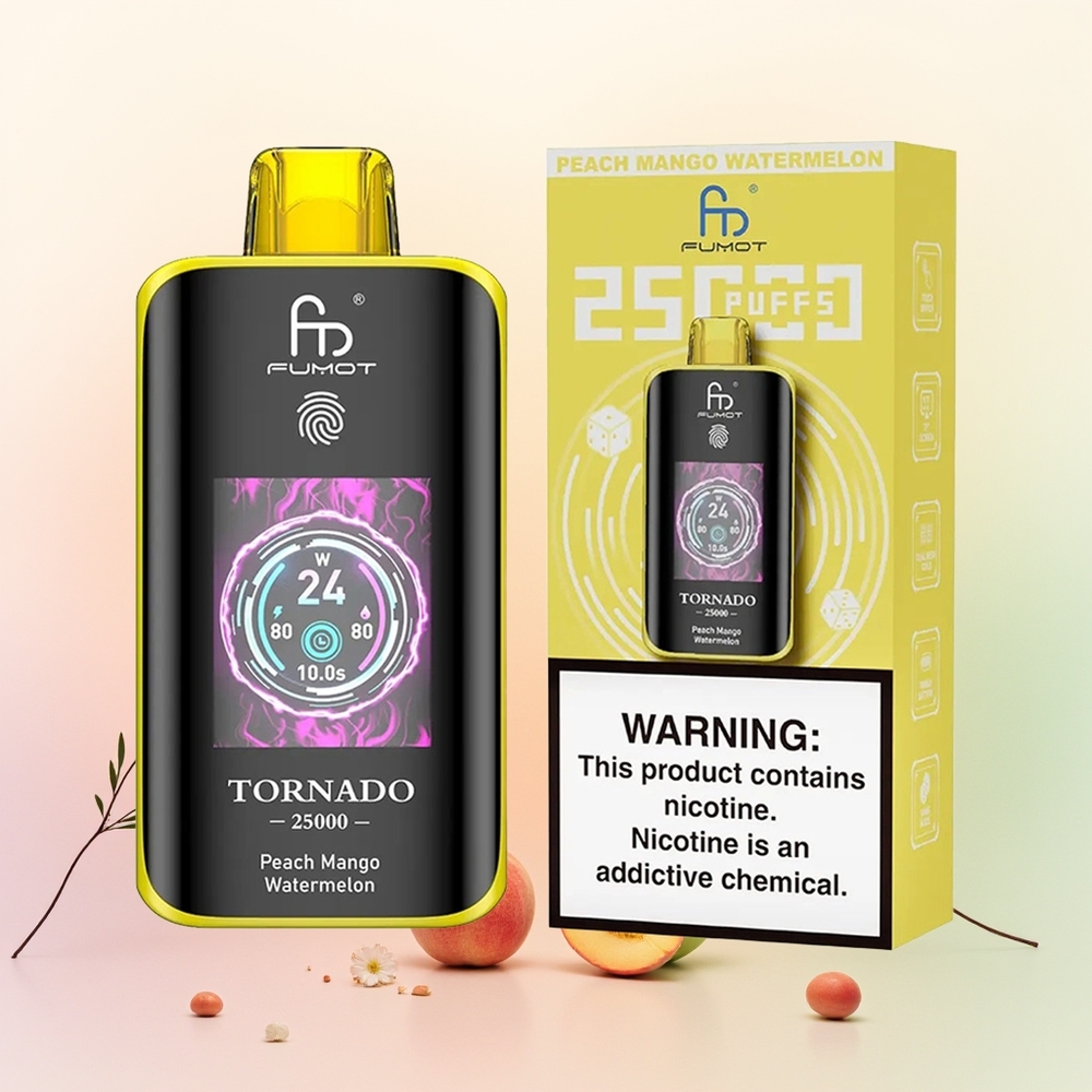 Fumot Tornado 25000 خوخ مانجو بطيخ مع شاشة عالية الدقة