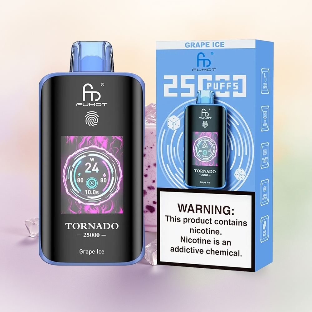 Fumot Tornado 25000 عنب الجليد مع شاشة عالية الدقة