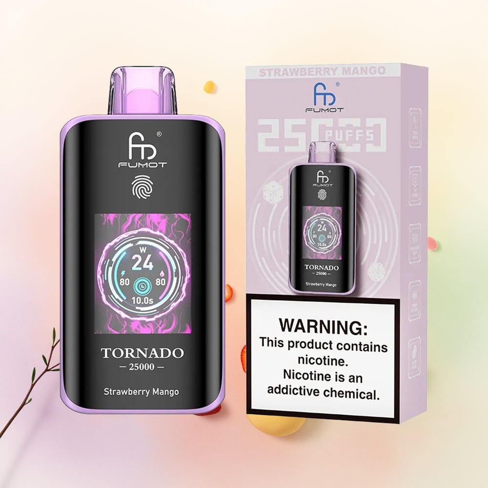 Fumot Tornado 25000 فراولة مانجو شاشة عالية الوضوح