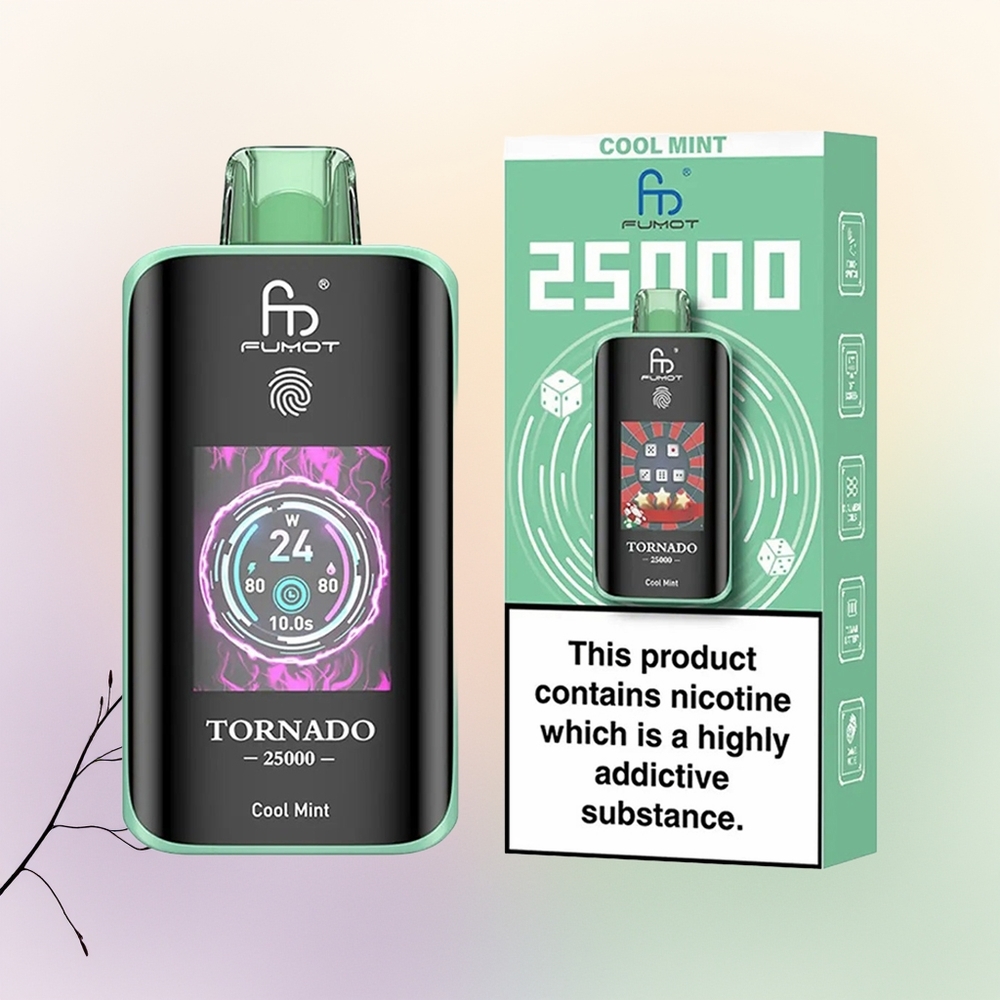 Fumot Tornado 25000 نعناع منعش بشاشة عالية الدقة