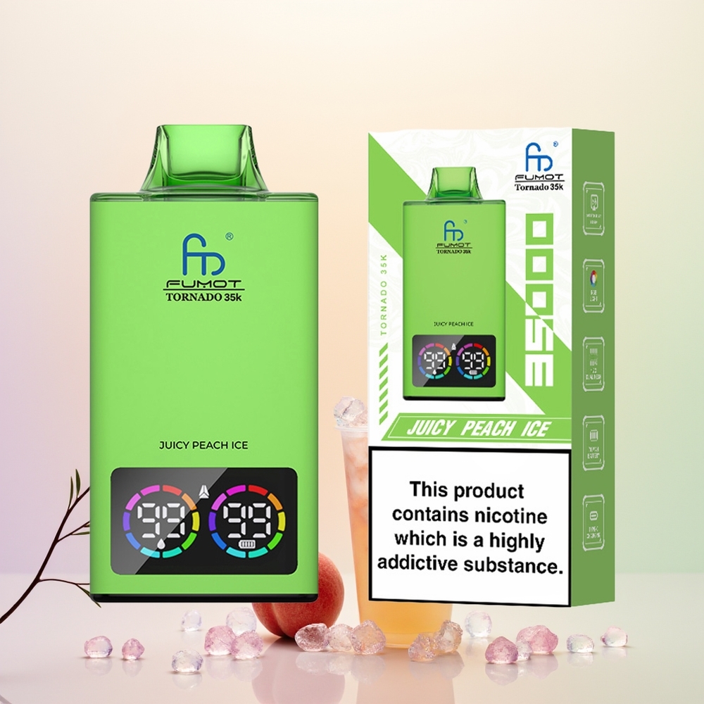 Fumot Tornado 35000 عصير الخوخ الجليدي مع مؤشر السائل