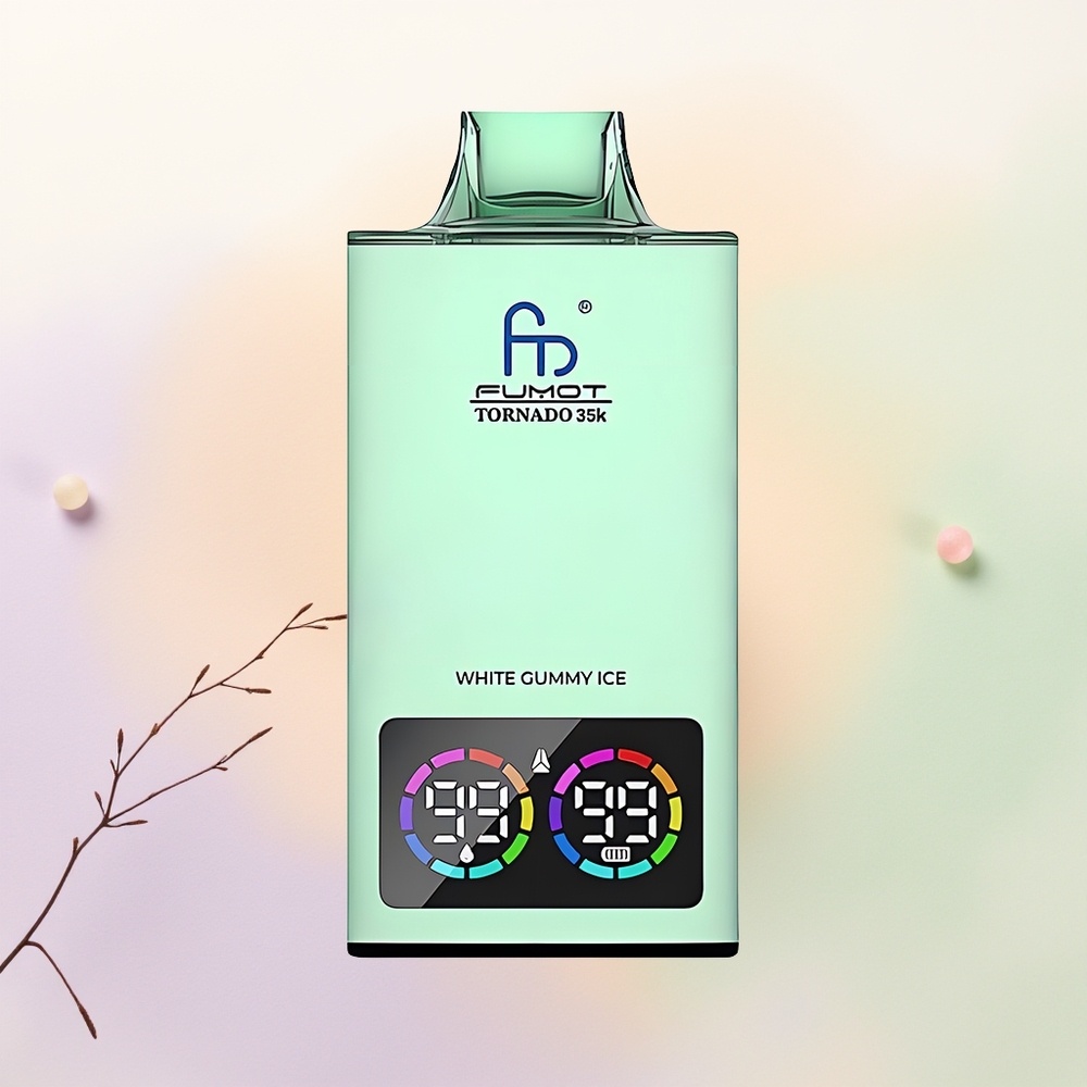 Fumot Tornado 35000 علكة الجليد الأبيض مع إضاءة متغيرة