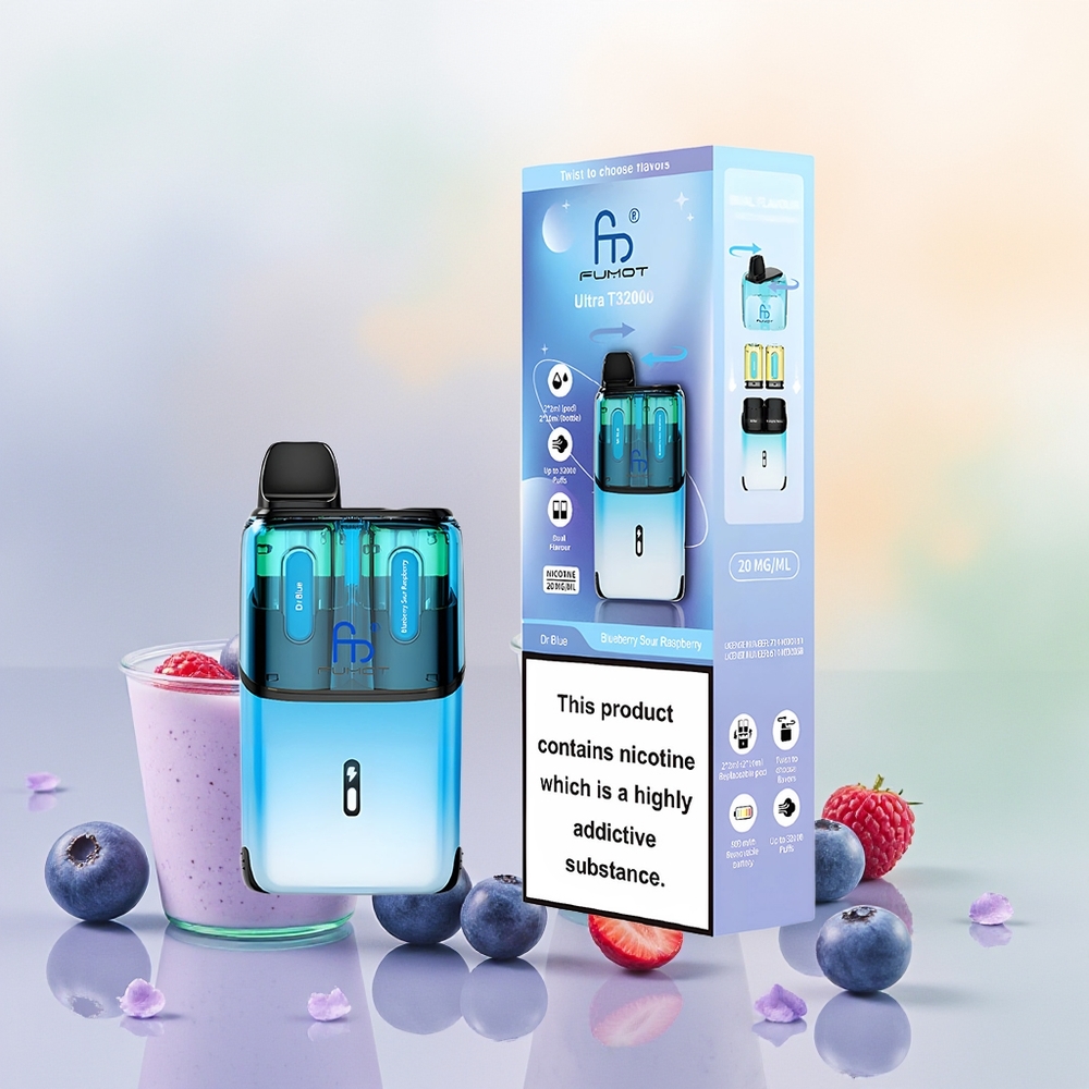 Fumot Ultra T32000 دكتور بلو - بلوبيري حامض التوت مع شحن سريع