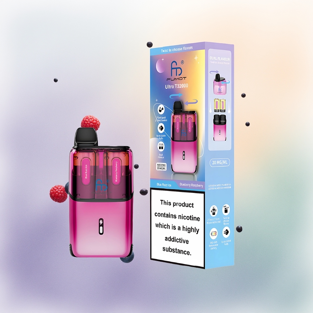 Fumot Ultra T32000 عنب توت أزرق ثلجي - توت أزرق وتوت العليق مع ملف متقدم