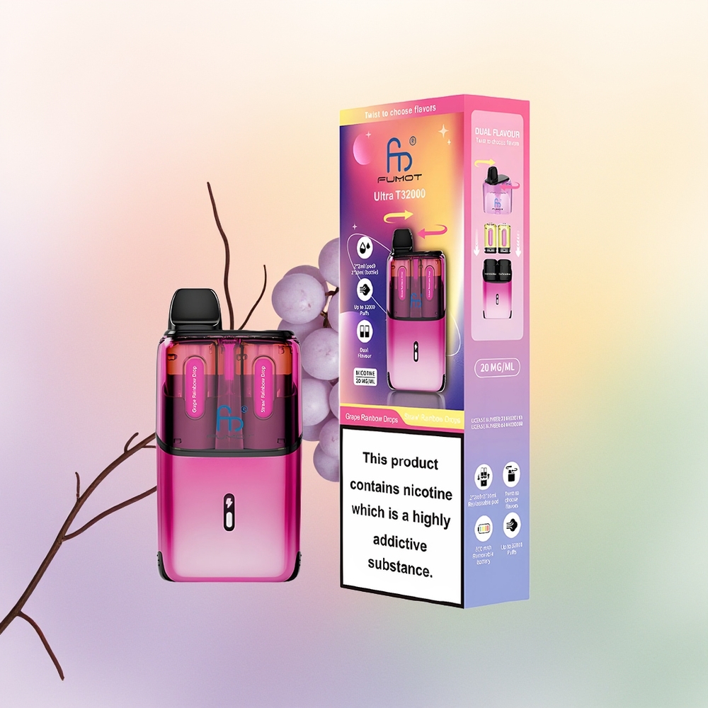 Fumot Ultra T32000 قطرات قوس المطر الفراولة - قطرات قوس المطر العنب مع شحن سريع