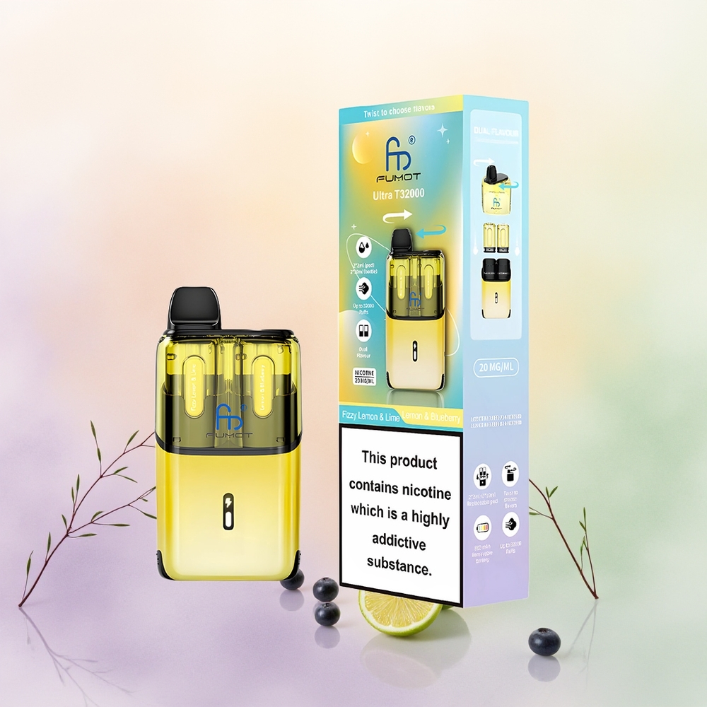 Fumot Ultra T32000 ليمون فوار  ليمون  عنب أزرق بشاحن سريع نوع سي
