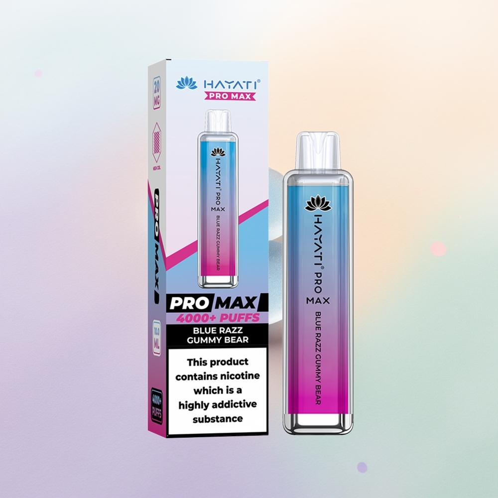 Hayati Pro Max 4000 أزرق التوت اللثري بالكريستال قابل لإعادة الشحن