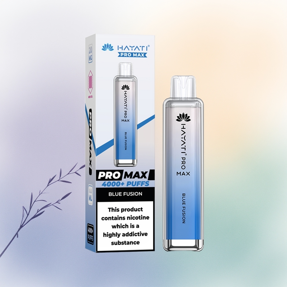 Hayati Pro Max 4000 الاندماج الأزرق البلوري مع بطارية قابلة لإعادة الشحن