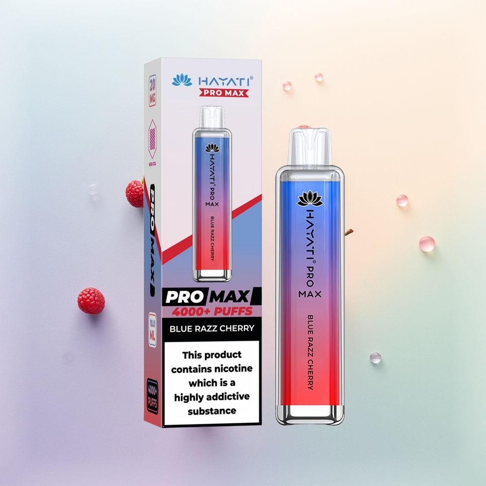 Hayati Pro Max 4000 الكرز الأزرق الرازبوري مع بطارية قابلة للشحن