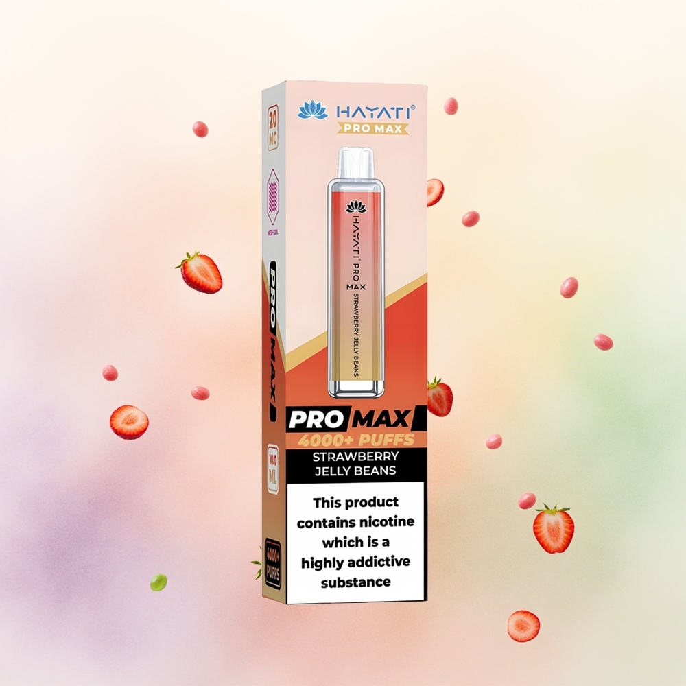 Hayati Pro Max 4000 حبوب الجيلي بالفراولة مع بطارية قابلة لإعادة الشحن