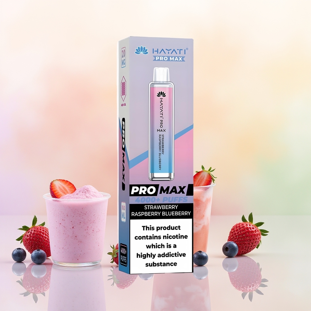 Hayati Pro Max 4000 فراولة توت عُلّيق توت أزرق بلوري