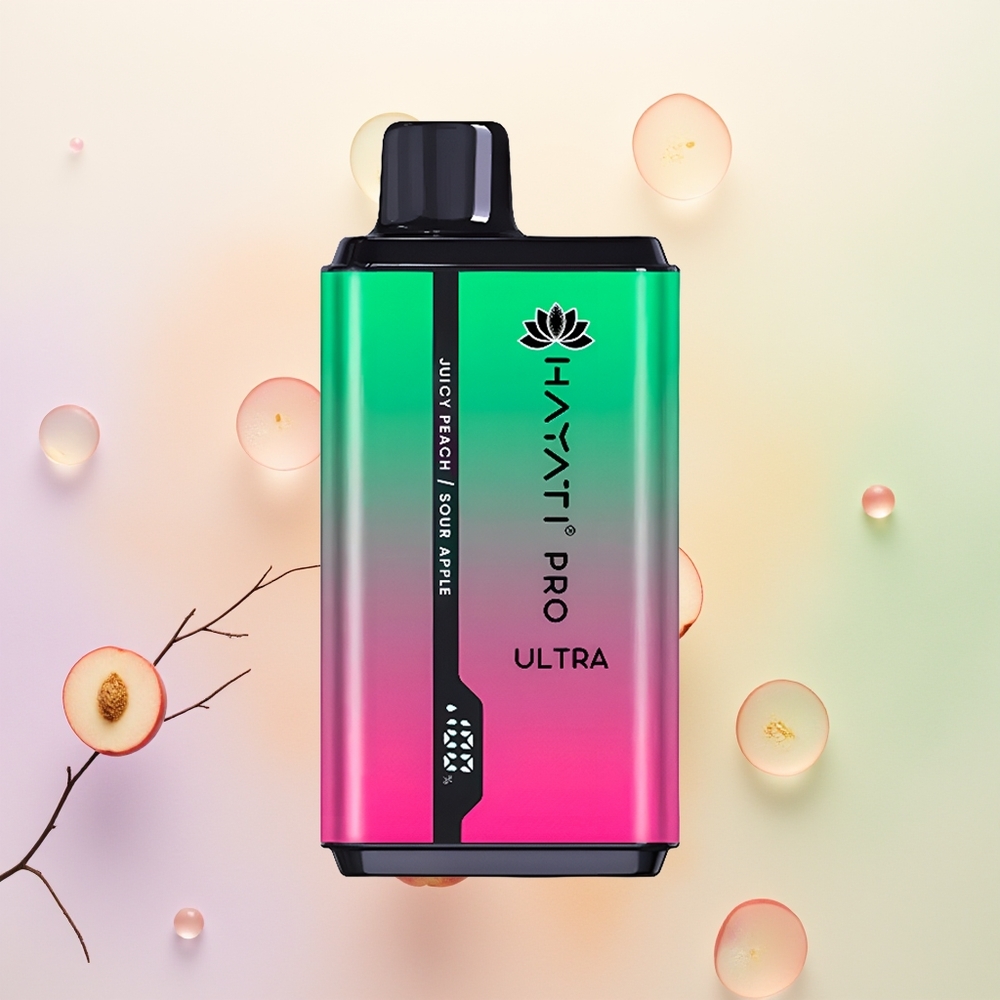 Hayati Pro Ultra 15000 تفاح حامض خوخ عصيري مع 49 نكهة