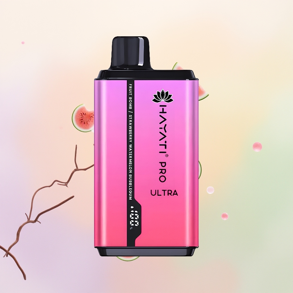 Hayati Pro Ultra 15000 فاكهة بومب سترو بطعم البطيخ والعلكة مع 49 نكهة