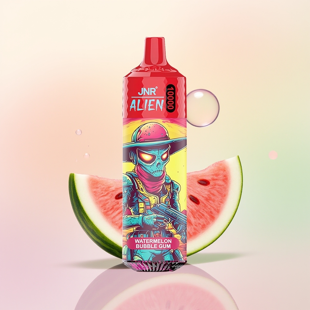 JNR Alien 10000 علكة البطيخ الفقاعية مع إضاءة LED