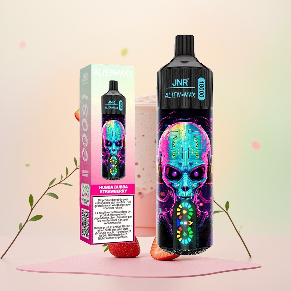 JNR Alien Max 18000 حبة بوبة فراولة بشاشة ذكية