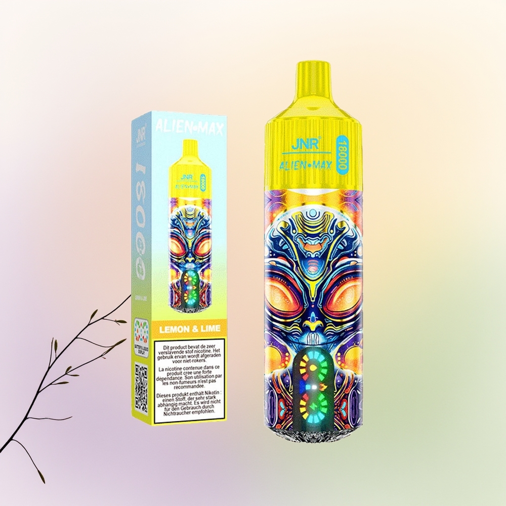 JNR Alien Max 18000 ليمون ولايم مع شاشة LED ذكية