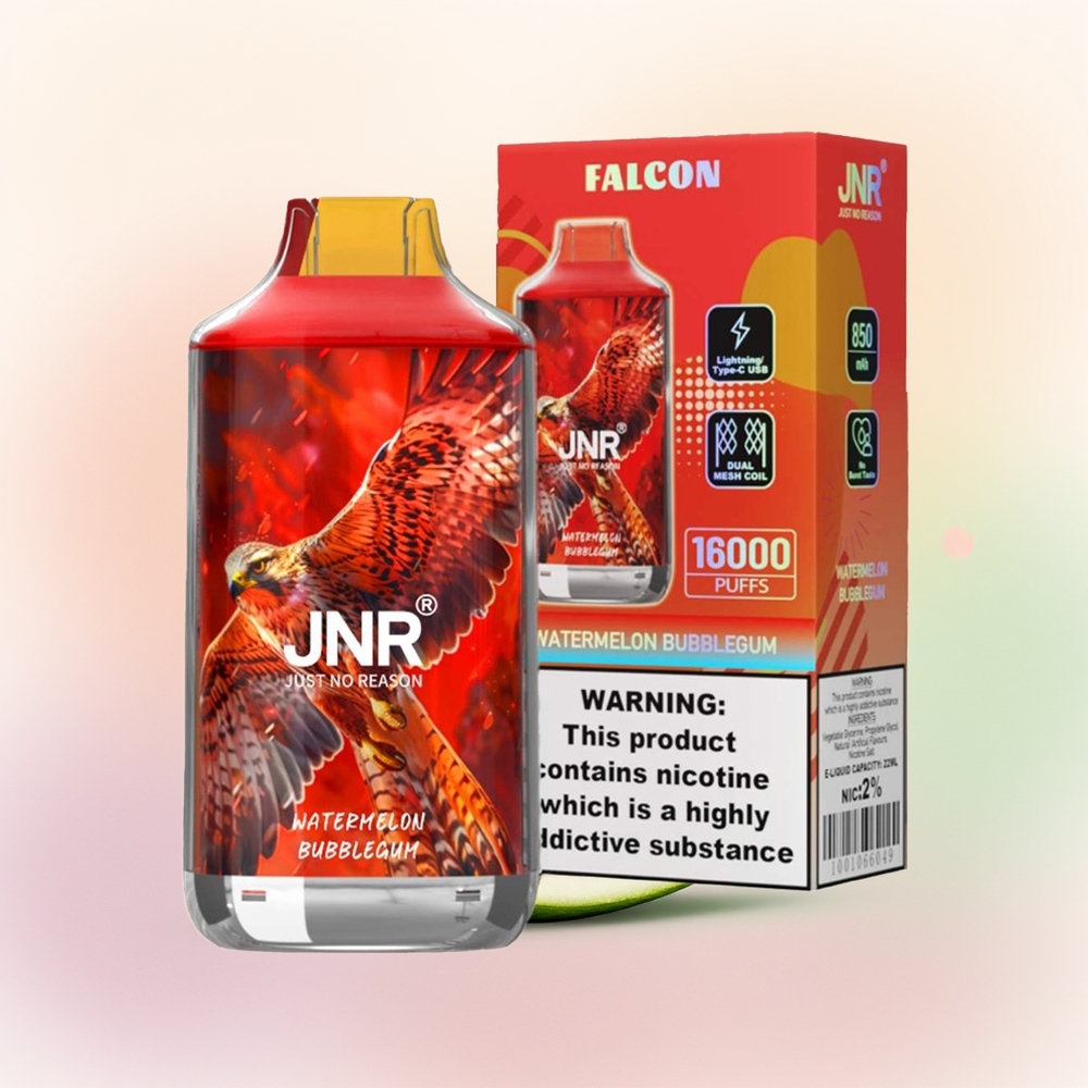 JNR Falcon 16000 علكة البطيخ الفاخرة بشحن مزدوج وعرض ذكي
