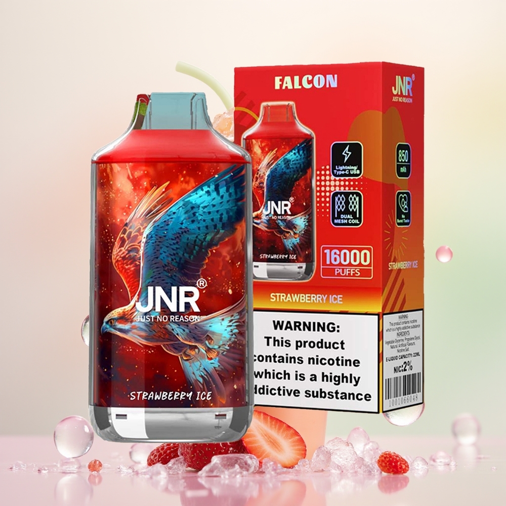 JNR Falcon 16000 فراولة آيس مع شحن سريع وملف مزدوج