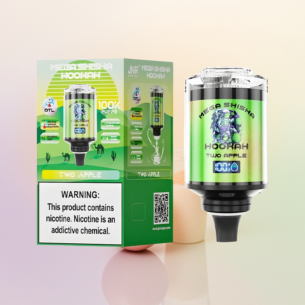 JNR Mega Shisha Hookah 100K تفاحتين 2200 مللي أمبير