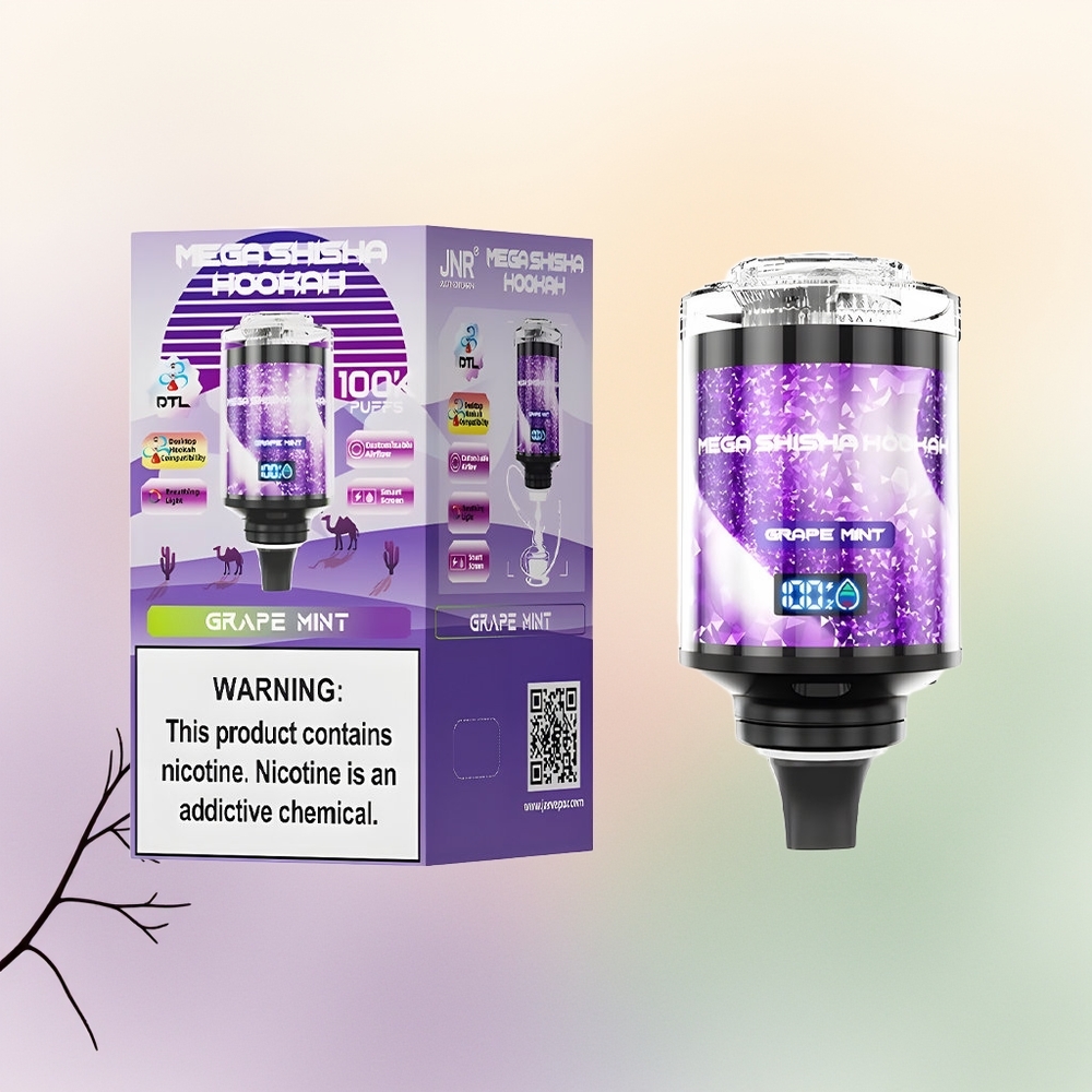 JNR Mega Shisha Hookah 100K نعناع عنب بشاشة ذكية