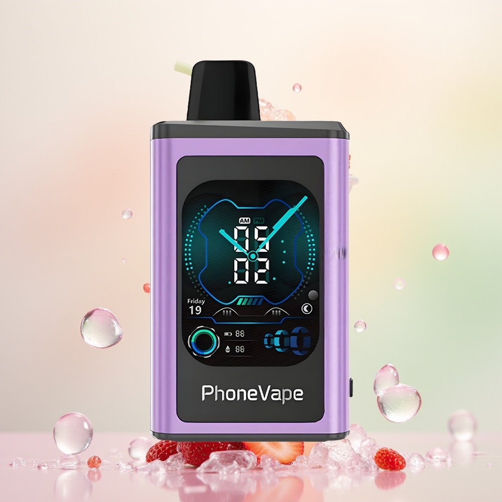 JNR PhoneVape 30000 آيس كريم فراولة مع شاشة عرض كاملة