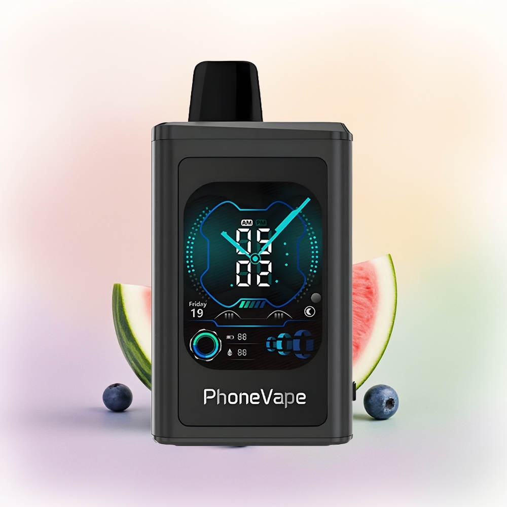JNR PhoneVape 30000 العنب البري والبطيخ مع شاشة عرض كاملة