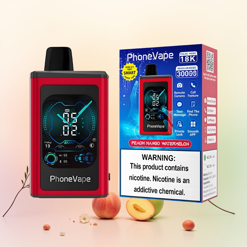 JNR PhoneVape 30000 خوخ مانجو بطيخ مع شاشة عرض كاملة