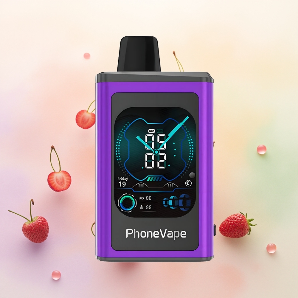 JNR PhoneVape 30000 كرزي فراولة توت أحمر مع شاشة عرض كاملة