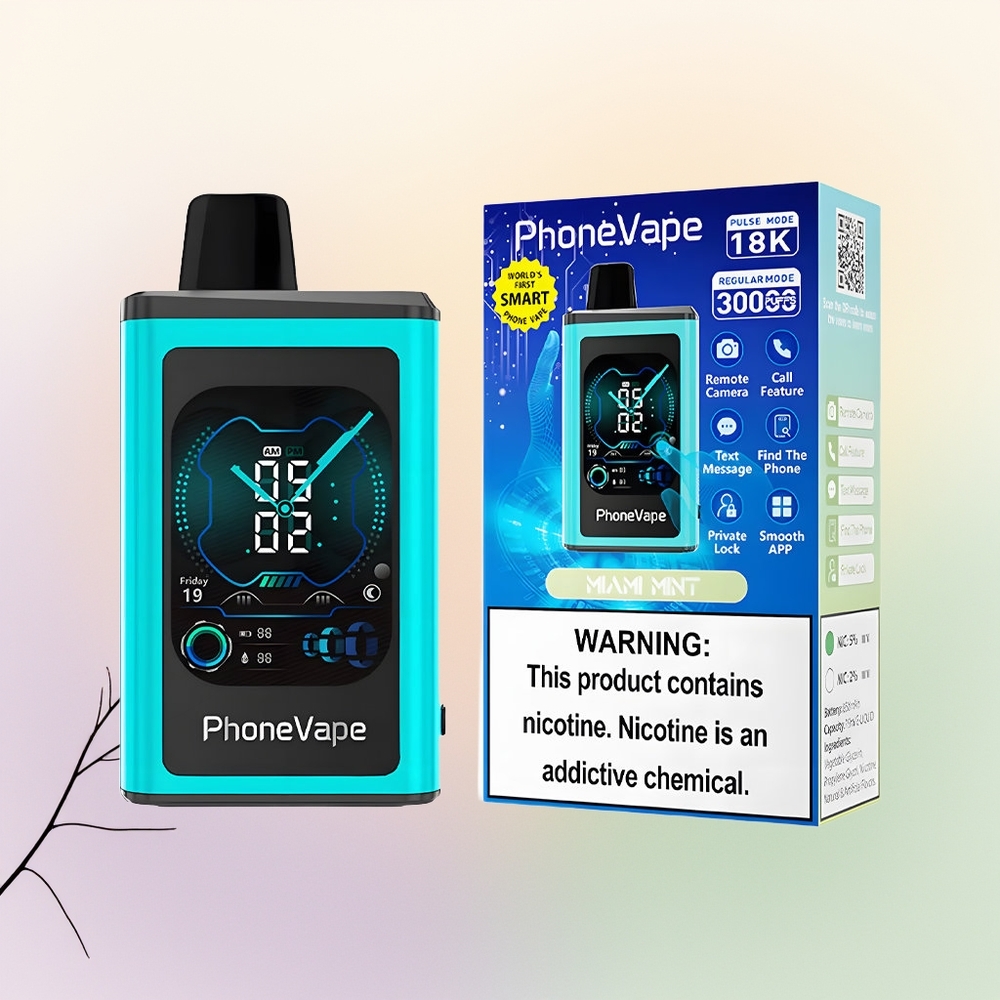 JNR PhoneVape 30000 منت ميامي مع شاشة كاملة