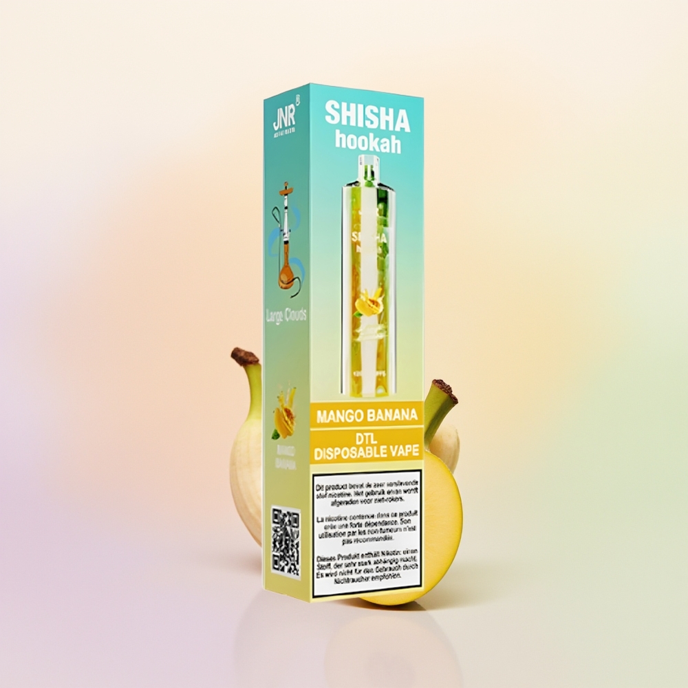 JNR Shisha Hookah 12000 مانجو موز مع سعة بطارية 750 مللي أمبير