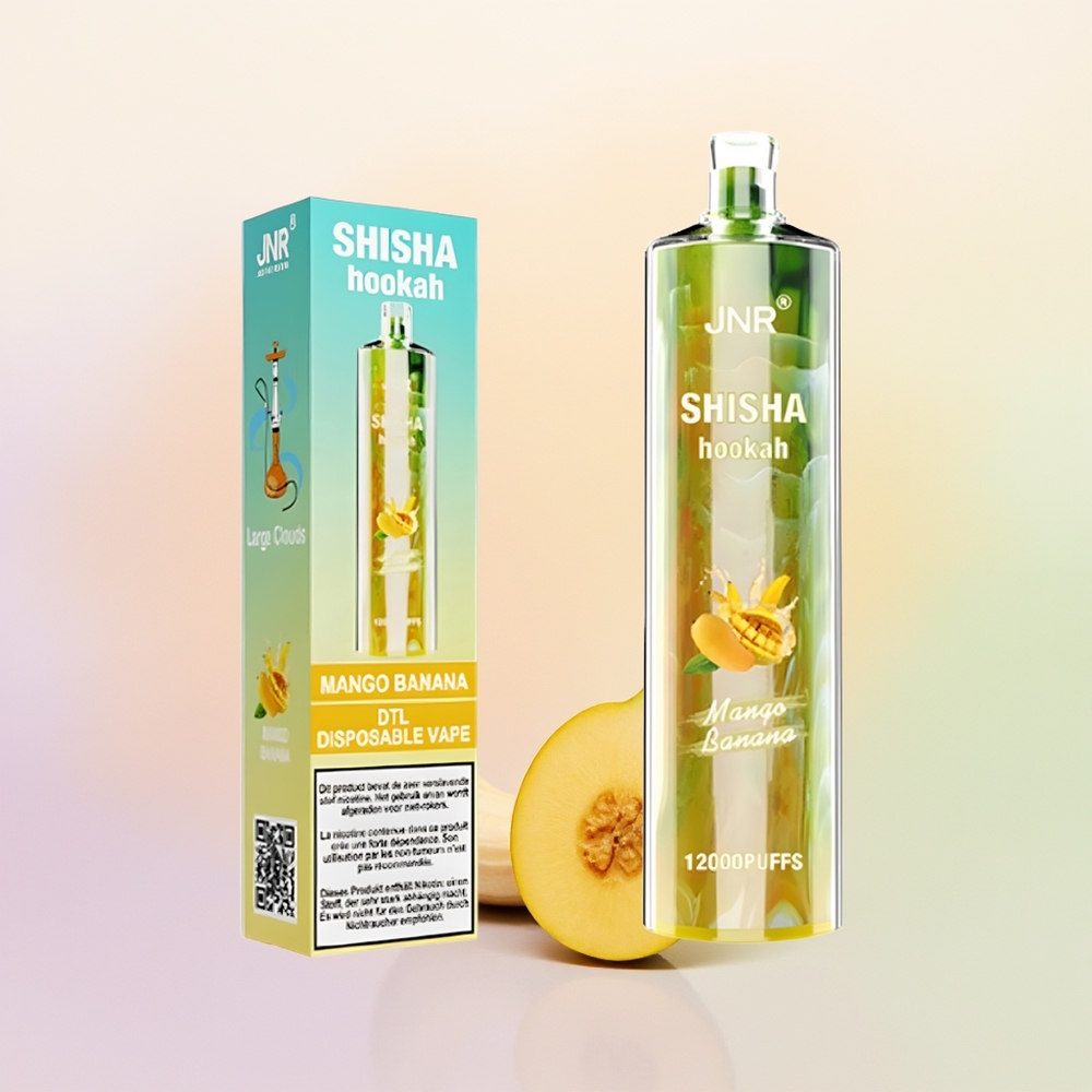 JNR Shisha Hookah 12000 مانجو موز مع سعة بطارية 750 مللي أمبير