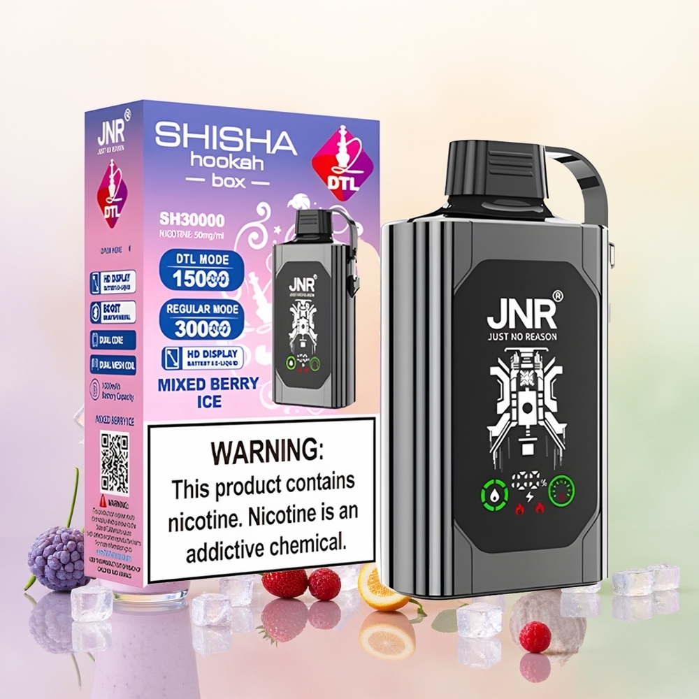JNR Shisha Hookah Box 20500 آيس بيري مشكل بشحن سريع نوع-سي وملف مزدوج