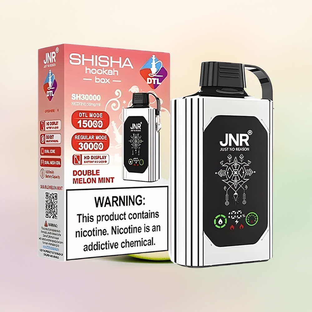 JNR Shisha Hookah Box 20500 النعناع المزدوج بالبطيخ مع شاحن نوع-سي سريع