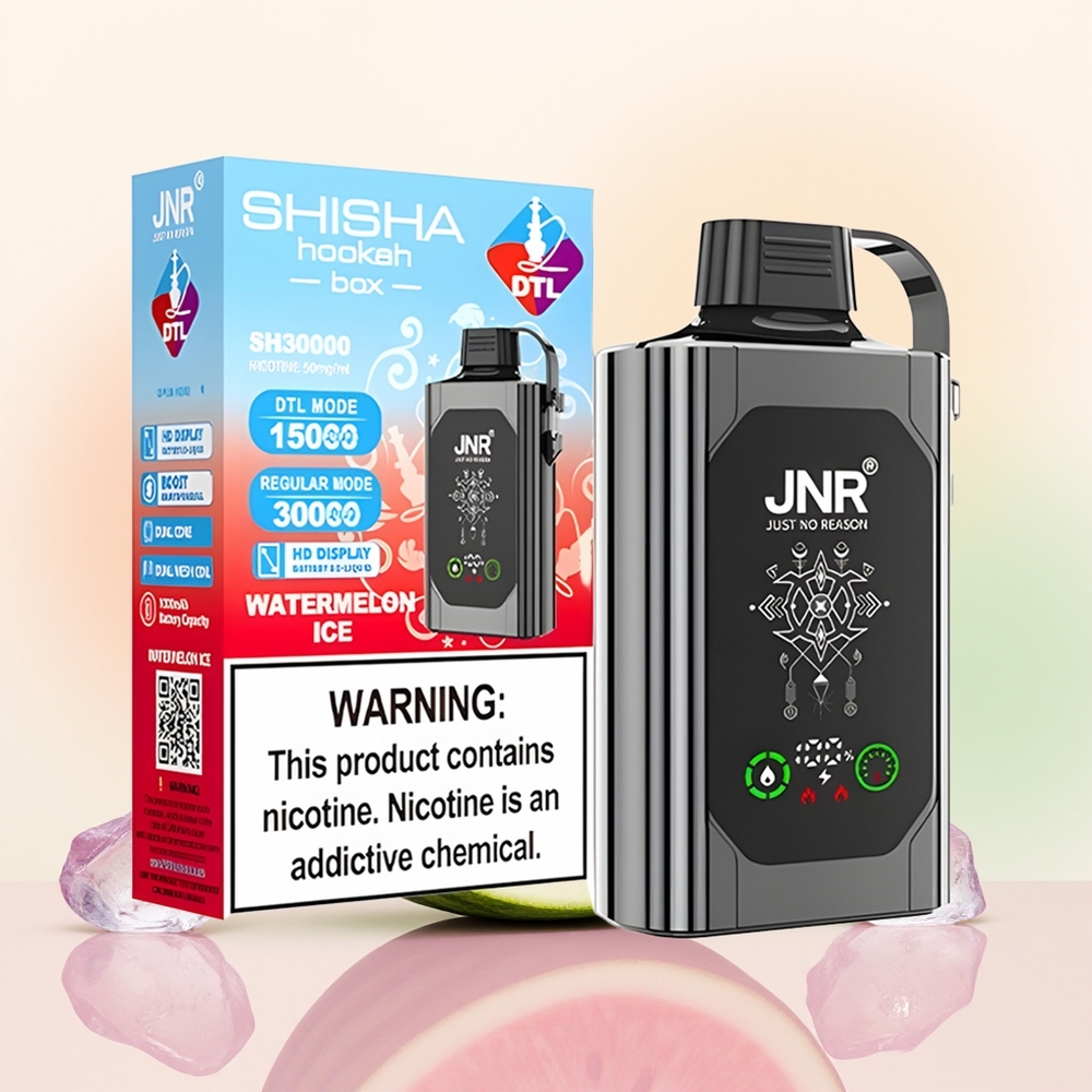 JNR Shisha Hookah Box 20500 بطيخ مثلج بشاشة عالية الدقة وشحن سريع نوع سي