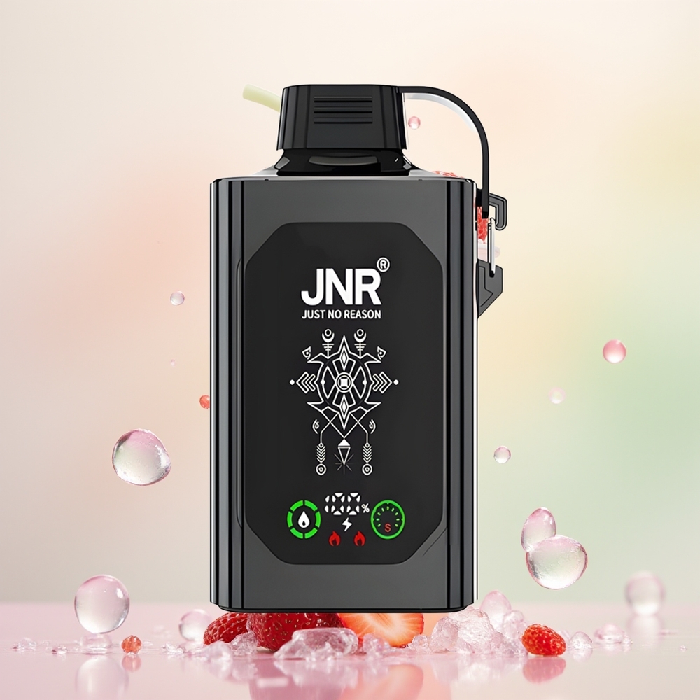 JNR Shisha Hookah Box 20500 توت بري مثلج بشاشة عالية الوضوح وشحن سريع نوع سي