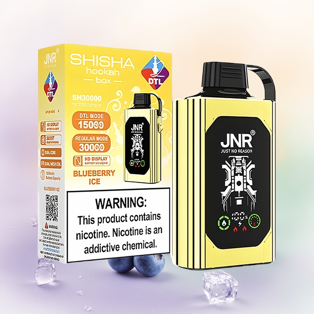 JNR Shisha Hookah Box 20500 تُوت أزرق جليدي بشحن سريع نوع-سي