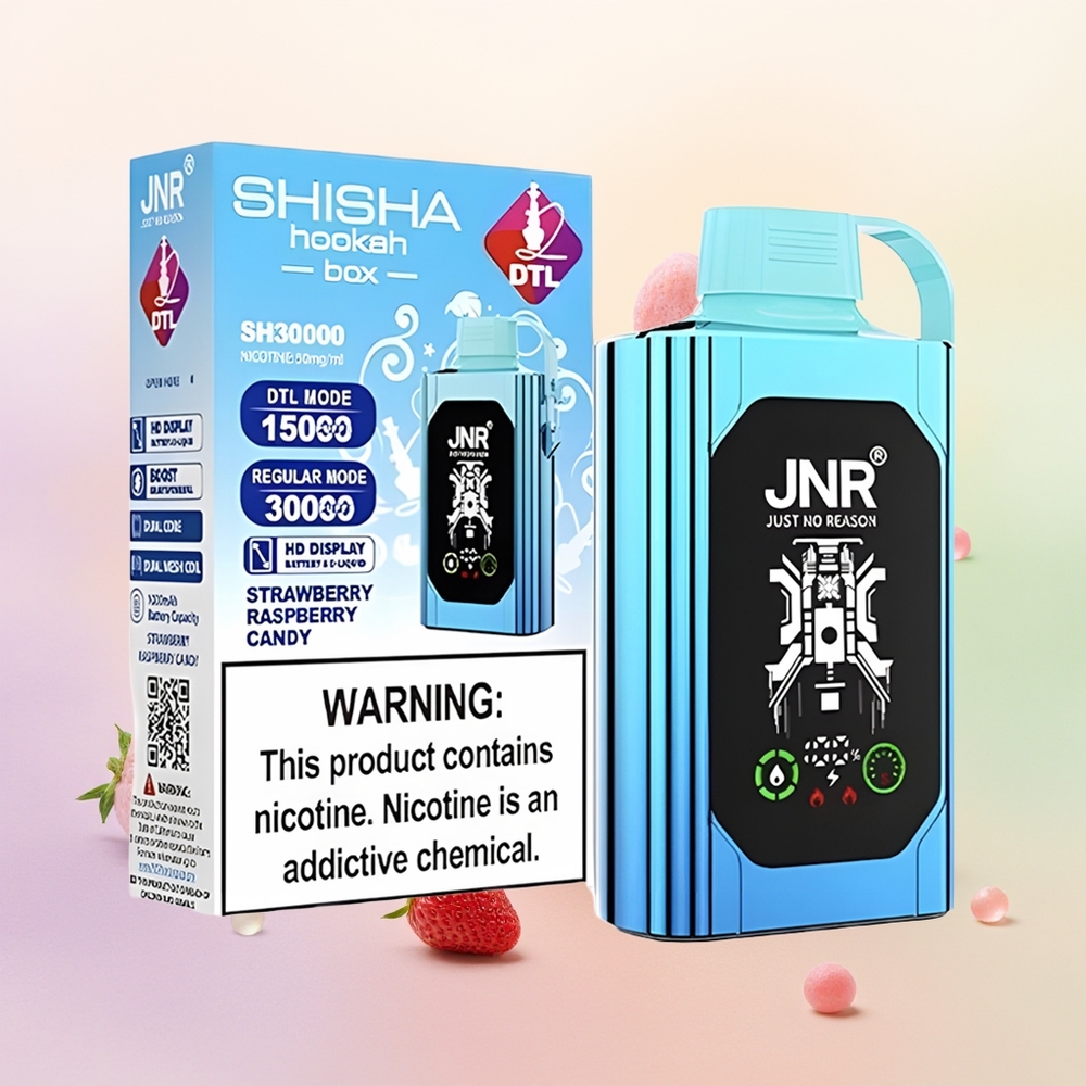 JNR Shisha Hookah Box 20500 حلوى الفراولة والتوت مع شحن سريع نوع سي