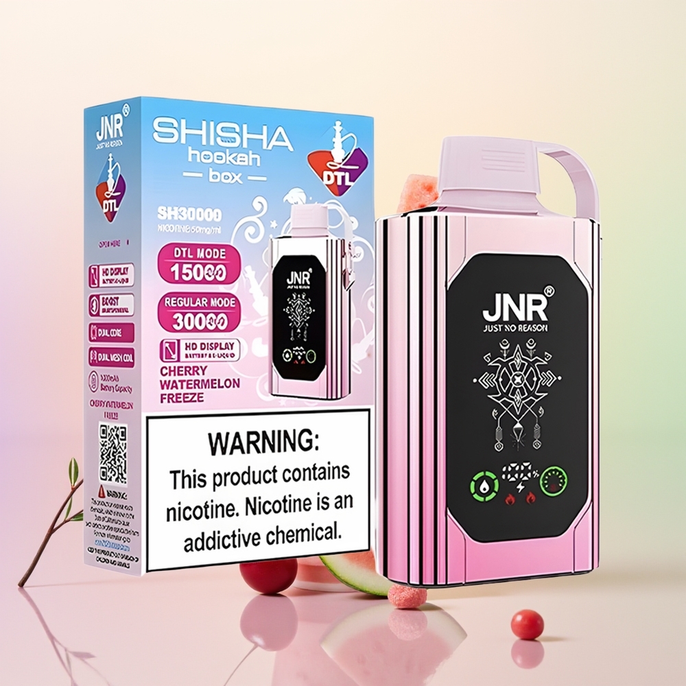 JNR Shisha Hookah Box 20500 عصير البطيخ والكرز المجمد بشحن سريع من النوع-سي