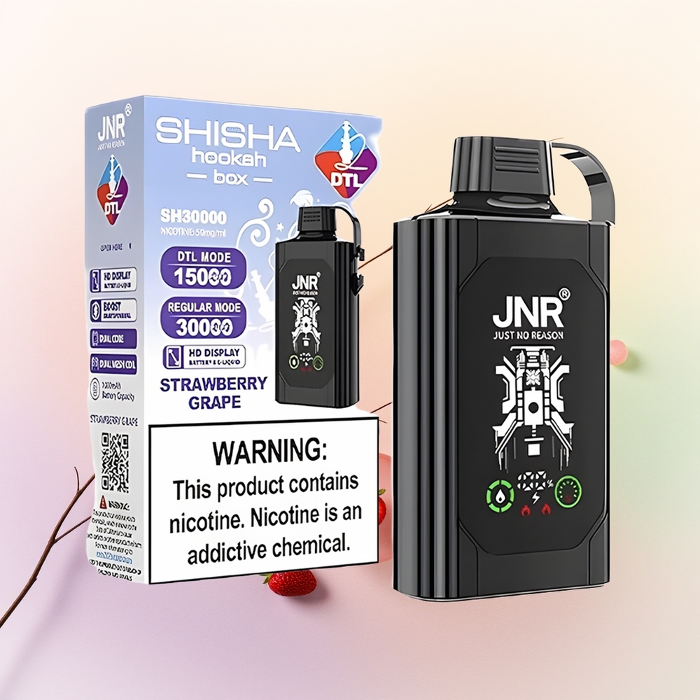 JNR Shisha Hookah Box 20500 فراولة عنب بشاشة عالية الدقة وملء سائل 25 مل