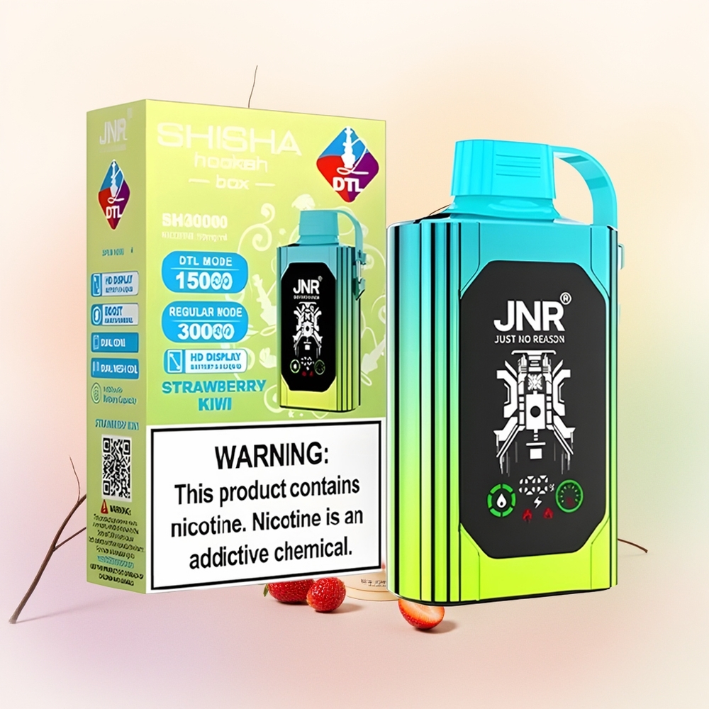 JNR Shisha Hookah Box 20500 فراولة كيوي بشاشة عالية الدقة وشحن سريع نوع سي
