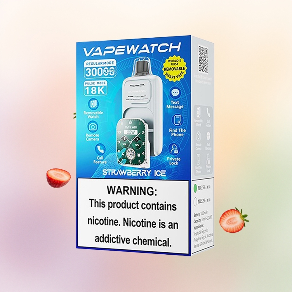 JNR VapeWatch 30000 آيس كريم الفراولة مع شحن سريع
