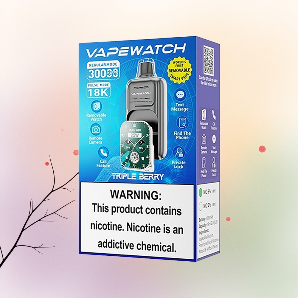 JNR VapeWatch 30000 التوت الثلاثي بشاحن سريع نوع سي