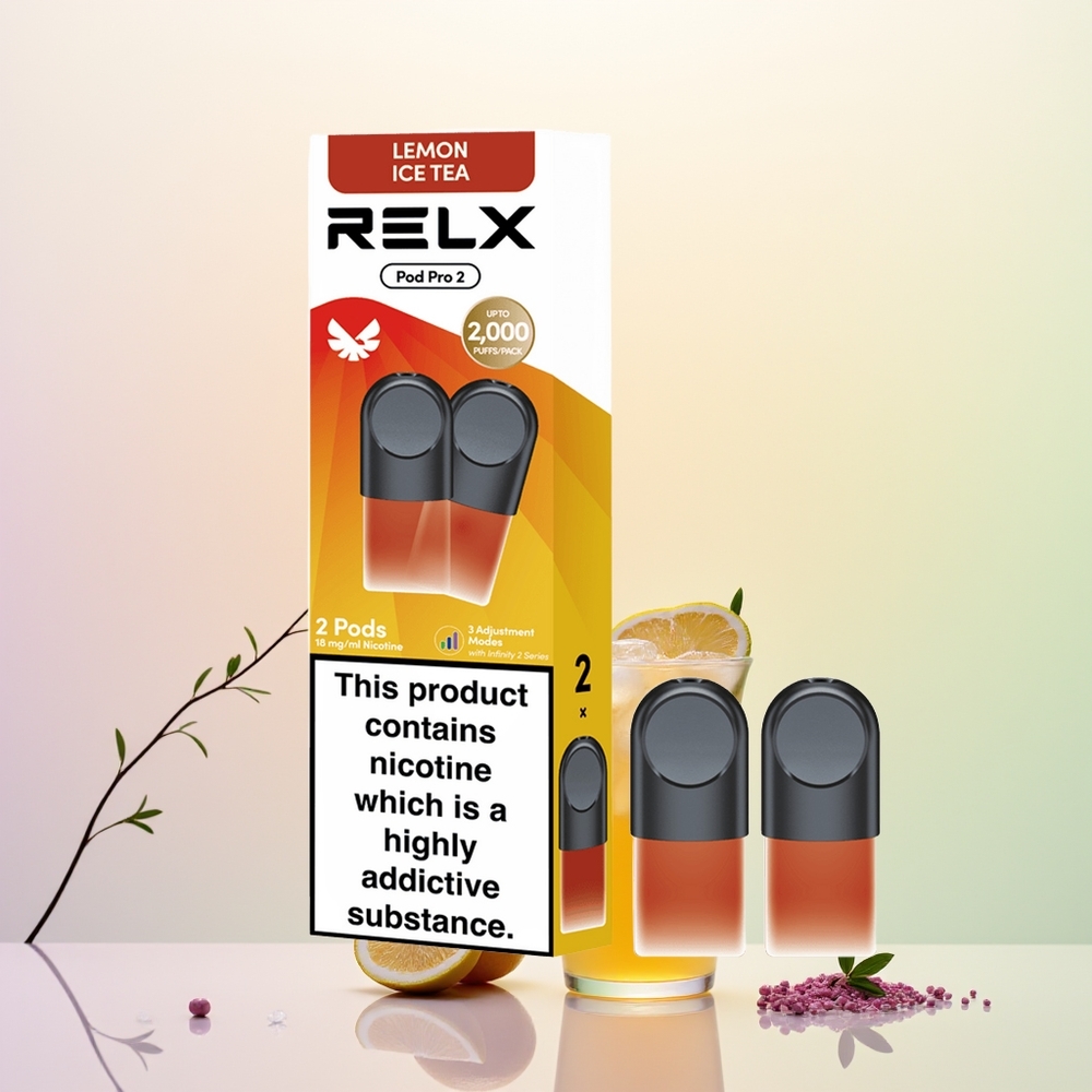 Relx Pod Pro 2 Vape Device شاي ليمون مثلج بثلاثة أوضاع Eco، Smooth، Boost